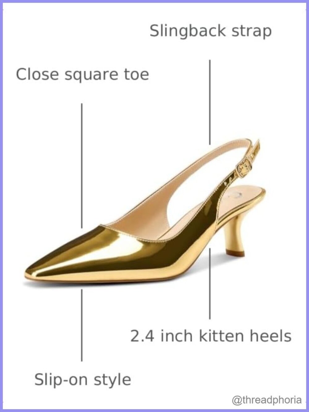 Womens Slingback Kitten Heels Square Toe Slip-On Dress Pumps Formal Wedding - Picture 2 of 6